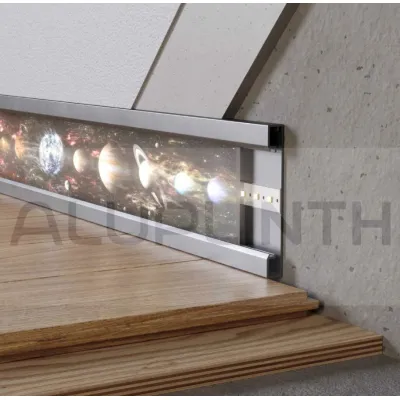 Плінтус алюмініевий прихованого монтажу з LED підсвіткою 100х12х2700 мм ALU-LED10012 RAL Kluchuk-1
