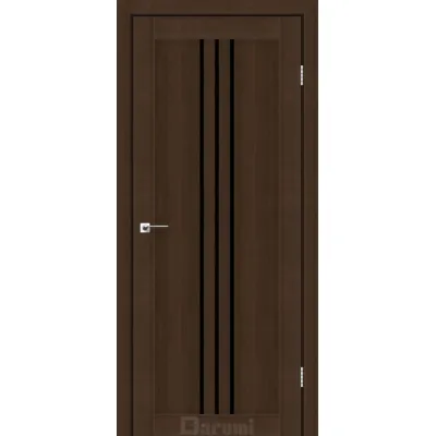 Міжкімнатні Двері Darumi Doors Christi дуб честнат Чорне скло Ламінатин-0
