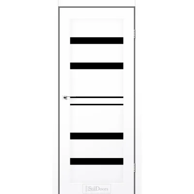 Межкомнатные Двери StilDoors CUBA Черное стекло ПВХ плёнка-0