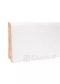 Плинтус Белый White plinth 80х19х2200 Евро KLW-03 Kluchuk