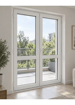 Металлопластиковые двери REHAU 60 двустворчатые 1400 x 2100 мм
