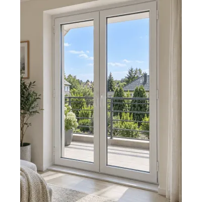 Металлопластиковые двери REHAU 70 двустворчатые 1600 x 2000 мм-0