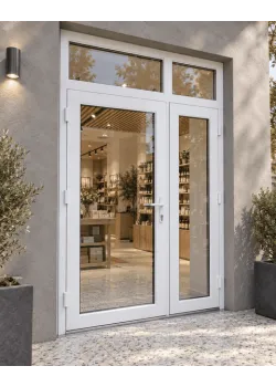 Металопластикові двері VEKA Softline 70 з фрамугою 1300 x 2300 мм