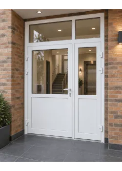 Металопластикові двері VEKA Softline 70 з фрамугою 1600 x 2300 мм