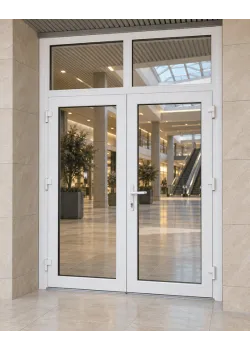 Металопластикові двері VEKA Softline 76 з фрамугою 1400 x 2400 мм