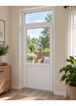 Металопластикові двері VEKA Softline 76 з фрамугою 800 x 2400 мм