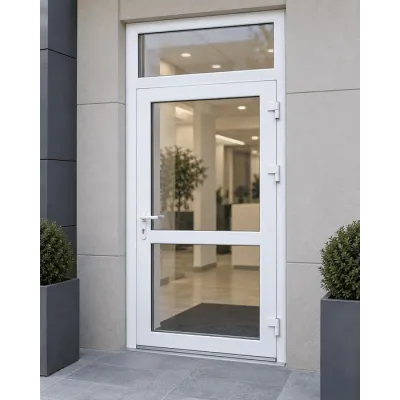 Металлопластиковые двери WDS 5S с фрамугой 800 x 2400 мм-0