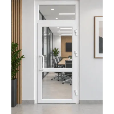 Металлопластиковые двери Steko 7S с фрамугой 800 x 2400 мм-0
