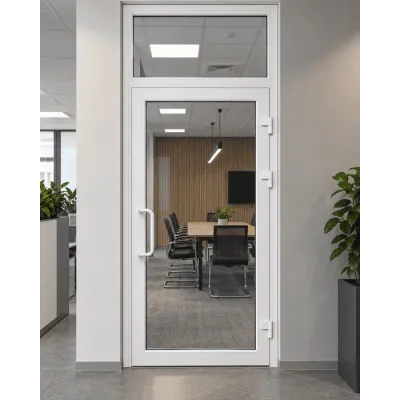Металлопластиковые двери WDS 7S с фрамугой 900 x 2500 мм-0