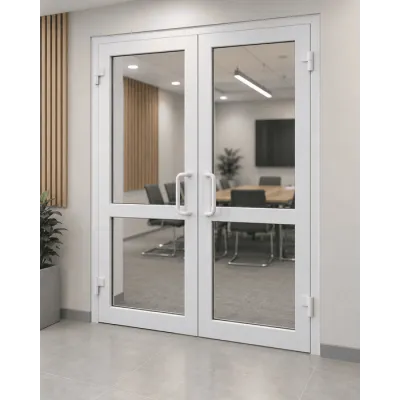 Металлопластиковые двери WDS 6S двустворчатые 1300 x 2000 мм-0