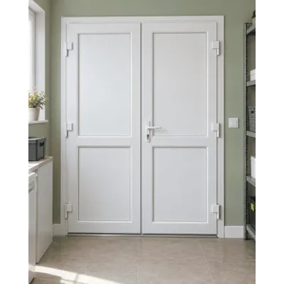 Металлопластиковые двери для технических помещений REHAU 60 поворотные 1400 x2100 мм-0