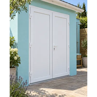 Металопластикові двері для технічних приміщень VEKA Softline 76 поворотні 1600 x 2000 мм-0