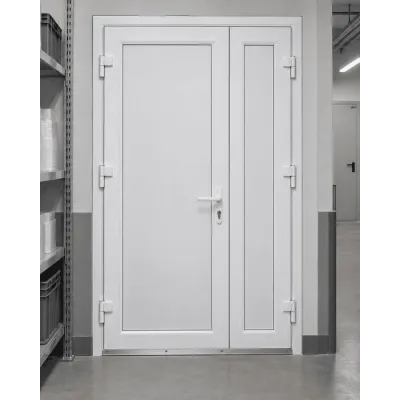 Металлопластиковые двери для технических помещений VEKA Softline 70 поворотные 1300 x 1900 мм-0