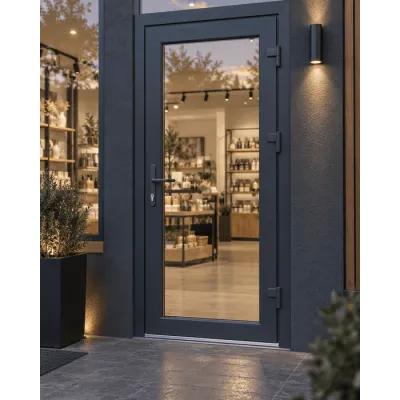 Металлопластиковые входные двери VEKA Softline 82 ламинированные 850 x 1900 мм-0