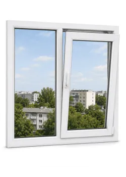 Металлопластиковое окно Decco V70 двустворчатое с поворотно-откидной створкой 1200 x 1400 мм