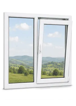 Металлопластиковое окно Glasso 5S двустворчатое с поворотно-откидной створкой 1200 x 1400 мм