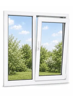 Металлопластиковое окно Glasso 7S двустворчатое с поворотно-откидной створкой 1200 x 1400 мм