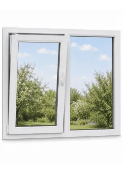 Металлопластиковое окно Kommerling 70ST plus двустворчатое с поворотно-откидной створкой 1200 x 1400 мм