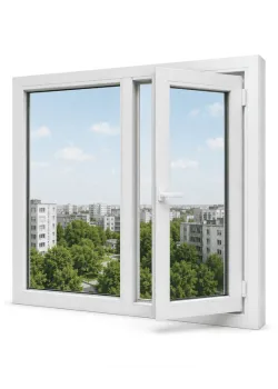 Металлопластиковое окно Rehau Euro 60 двустворчатое с поворотно-откидной створкой 1200 x 1400 мм