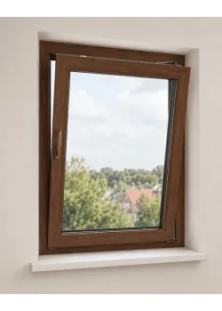 Металлопластиковое окно REHAU Euro 70 1-створчатое поворотно-откидное ламинированное 800×1200 мм