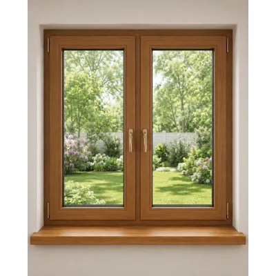 Металлопластиковое окно Veka Softline 82 2-створчатое с 2 поворотно-откидными створками ламинированное 1300×1400 мм-0
