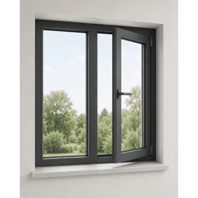 Металлопластиковое окно Veka Softline 76 2-створчатое с 1 поворотно-откидной створкой ламинированное 1300×1300 мм-0