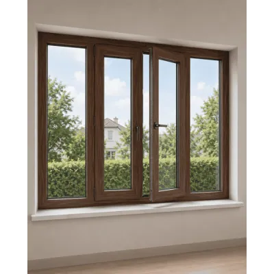 Металлопластиковое окно Veka Softline 76 4-створчатое с 2 поворотно-откидными створками ламинированное 2500×1300 мм-0