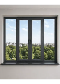 Металлопластиковое окно REHAU Euro 60 4-створчатое с 2 поворотно-откидными створками ламинированное 2500×1500 мм
