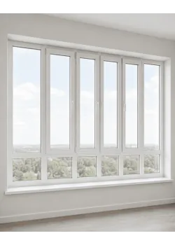 Панорамные металлопластиковые окна WDS 7S 3200x2700 мм
