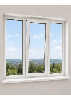 Металлопластиковое окно Veka Softline 82 трёхстворчатое с поворотно-откидной створкой 2400x1200 мм
