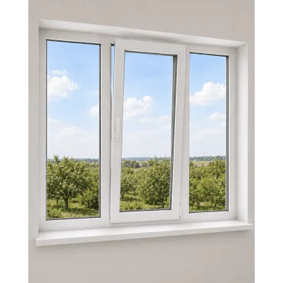 Металопластикове вікно Veka Softline тристулкове з поворотно-відкидною стулкою 2400x1400 мм-0