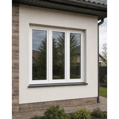 Металопластикове вікно Rehau Euro 60 тристулкове з поворотно-відкидною стулкою 2400x1600 мм-2