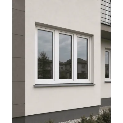 Металопластикове вікно Rehau Euro 70 тристулкове з поворотно-відкидною стулкою 2400x800 мм-2