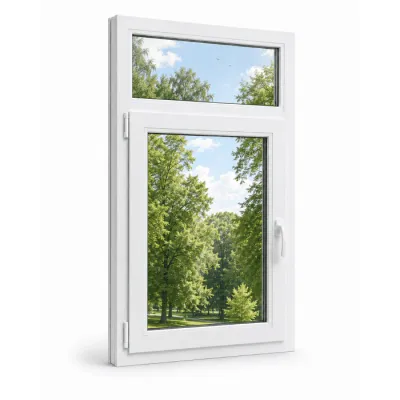 Металлопластиковое окно VEKA Softline 82 одностворчатое с фрамугой 700 x 1000 мм-0