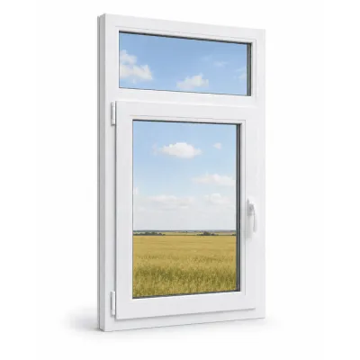 Металлопластиковое окно VEKA Softline 82 одностворчатое с фрамугой 700 x 1700 мм-0