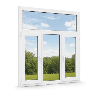 Металлопластиковое окно VEKA Softline 82 трёхстворчатое с фрамугой 2250 x 2100 мм-0