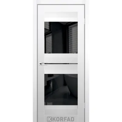 Межкомнатные Двери Korfad Aliano AL-07 Super PET Двухстороннее черное стекло ПВХ плёнка-3