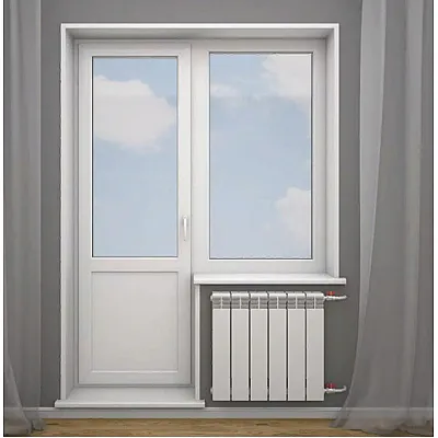 Балконний блок Steko S700 з глухим вікном і поворотно-відкидними дверима 1800 x 2100 мм-2