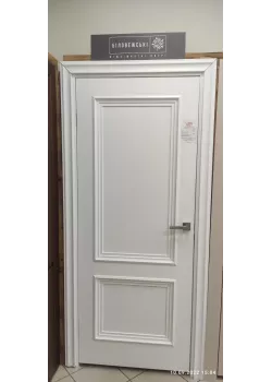 Двері Бергамо 4 біла, полотно 800 мм ліва, коробка+лиштва 2,5 шт+2 приховані петлі+магніт механізм під ВЦ, без ручки, Гавела 16 Istok