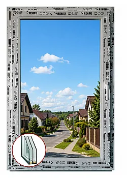 Металопластикове вікно REHAU EURO 60 поворотно-відкидне 800 x 1200 мм