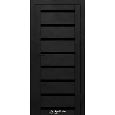 Міжкімнатні Двері Syndicate Doors SD-PVC-103 Чорне скло ПВХ плівка-0