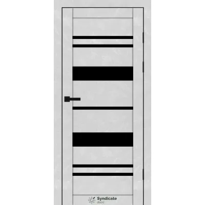 Межкомнатные Двери Syndicate Doors SD-PVC-104 Черное стекло ПВХ плёнка-1