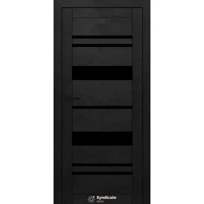 Межкомнатные Двери Syndicate Doors SD-PVC-104 Черное стекло ПВХ плёнка-4