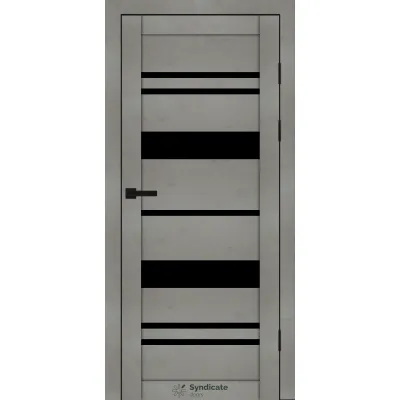 Межкомнатные Двери Syndicate Doors SD-PVC-104 Черное стекло ПВХ плёнка-2