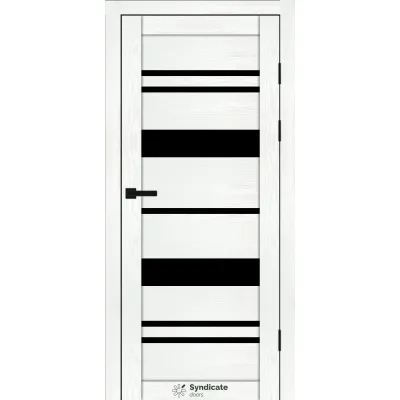 Межкомнатные Двери Syndicate Doors SD-PVC-104 Черное стекло ПВХ плёнка-7