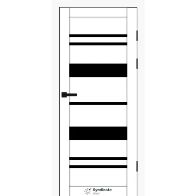 Межкомнатные Двери Syndicate Doors SD-PVC-104 Черное стекло ПВХ плёнка-5