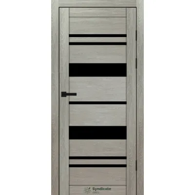 Межкомнатные Двери Syndicate Doors SD-PVC-104 Черное стекло ПВХ плёнка-0