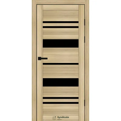 Межкомнатные Двери Syndicate Doors SD-PVC-104 Черное стекло ПВХ плёнка-8