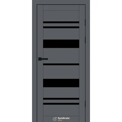 Межкомнатные Двери Syndicate Doors SD-PVC-104 Черное стекло ПВХ плёнка-11
