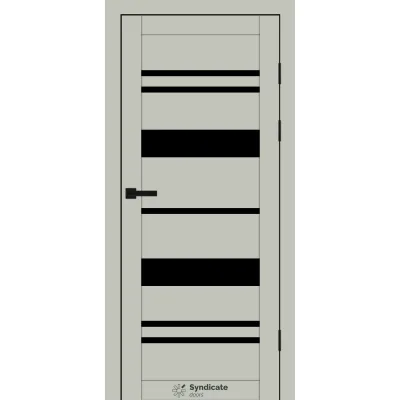 Межкомнатные Двери Syndicate Doors SD-PVC-104 Черное стекло ПВХ плёнка-12